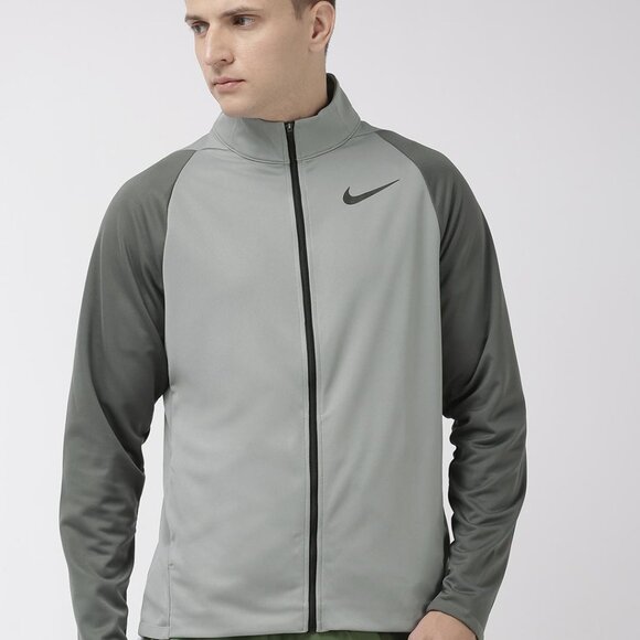 Nike Other - Nike Men's Gray Dri-Fit Mock Neck Sporty Train Basic Jacket Size Medium